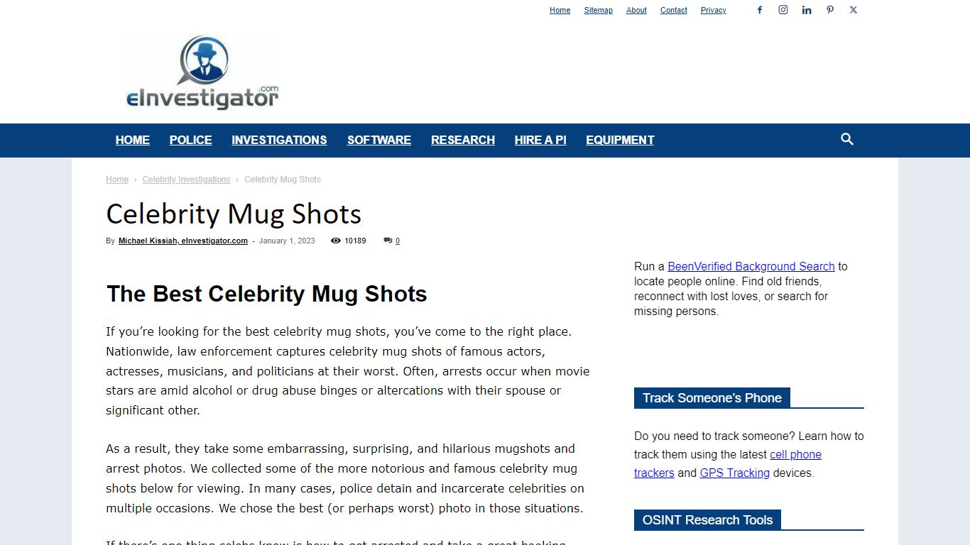 A list of the most infamous celebrity mugshots - eInvestigator.com
